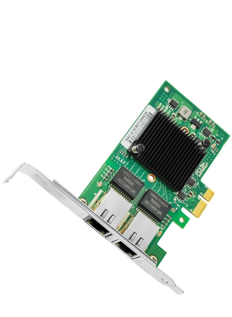 Gigabit Network Card with Intel I350 Chip Dual RJ45 Port PCI Express 2.1 X4 Ethernet Card with Low Profile for Windows/Windows Server/Linux Compare to Intel I350-T2 NIC - Image 1