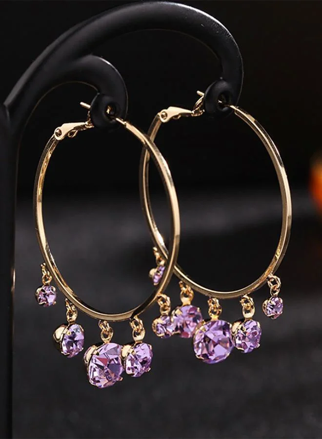 ستايلي Faux Crystal Hoop Earrings