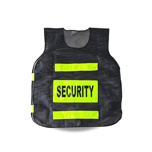 Safe Cure Reflective Jacket for Men & Women | Print Security Guard Design | Radium | Multipurpose - Traffic Control, Sports, Construction | Black Pack of 1 - Image 1