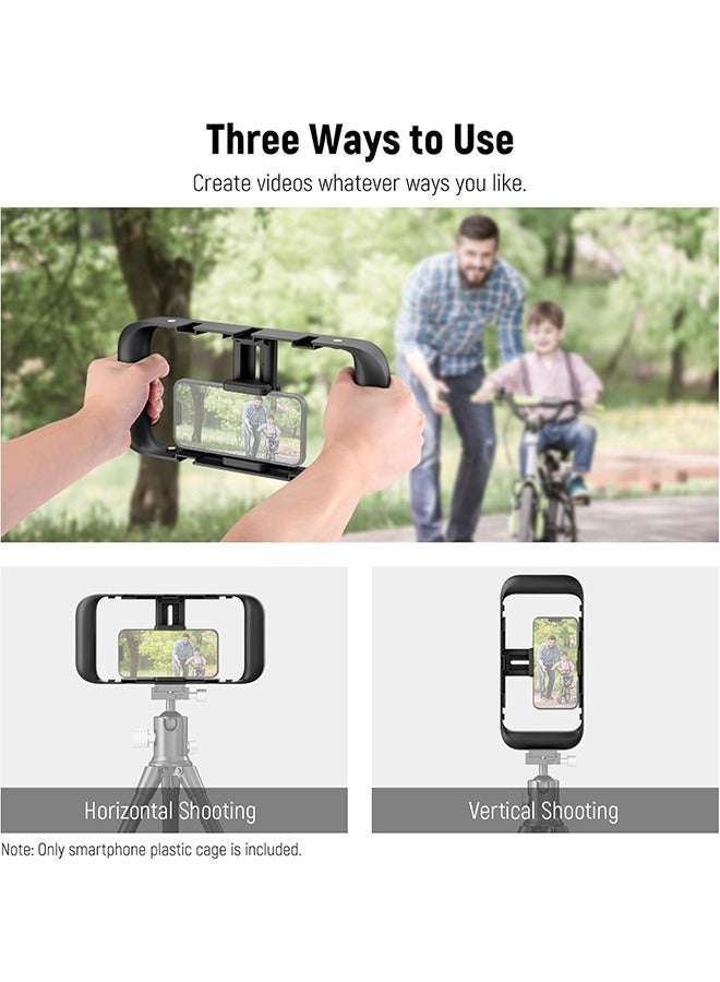 Neewer NEEWER Mobile Phone Video Rig, Mobile Phone Grip Stabiliser Cage with Cold Shoe and 1/4 Inch Thread, Video Recording Film Rig, Compatible with iPhone 16 15 Pro Max Plus 14 13 Mini X XS Max XR  - Image 3