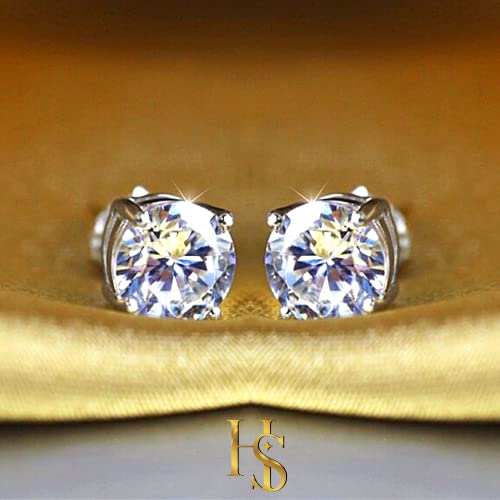 HIGHSPARK 925 Silver Solitaire Earrings for Women | 92.5 Sterling Silver and Diamond like Brilliance Sparkling Zirconia for that Stunning Shine | Lovely Gift - Silver 5mm - Image 3