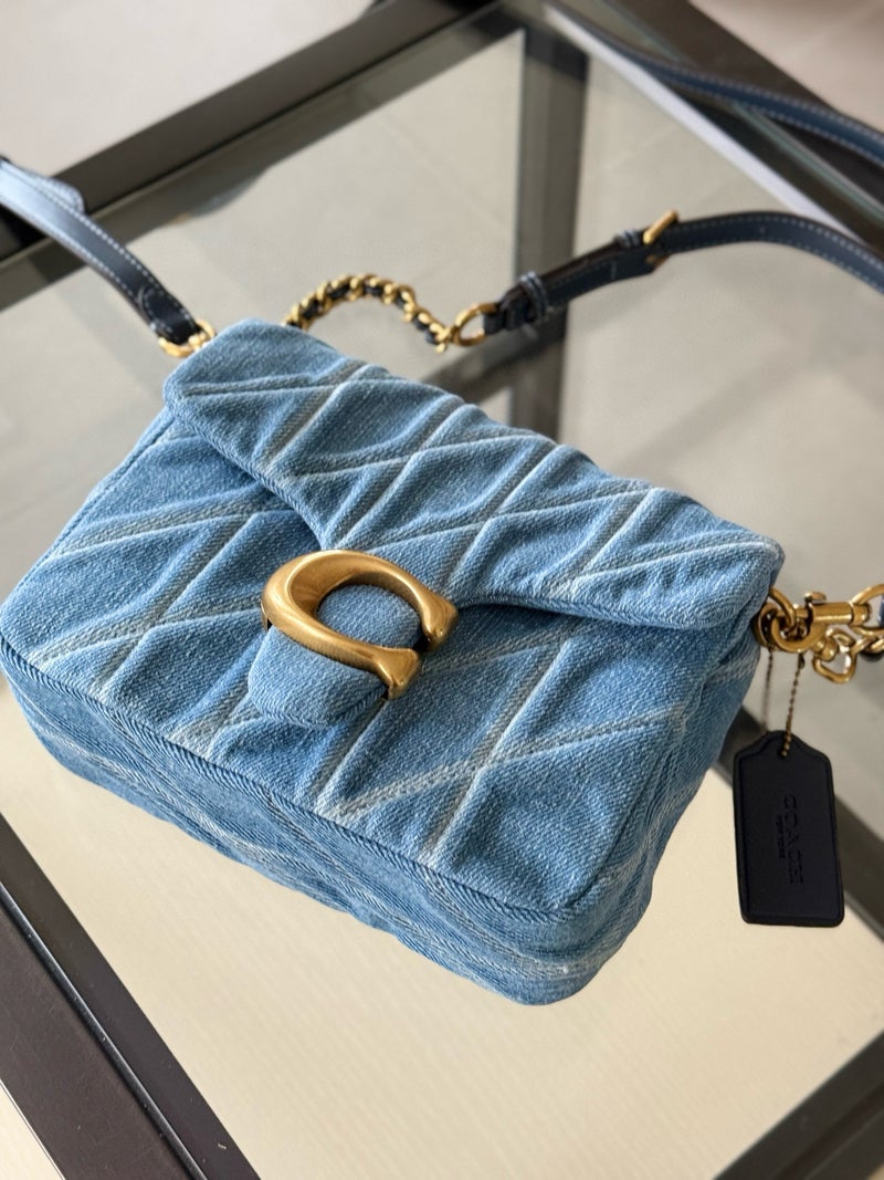 C Home Tannin Squaretabby Denim Series Crossbody Bag Backpack Women'S Bag Chain Bag Casual Bag - Image 1