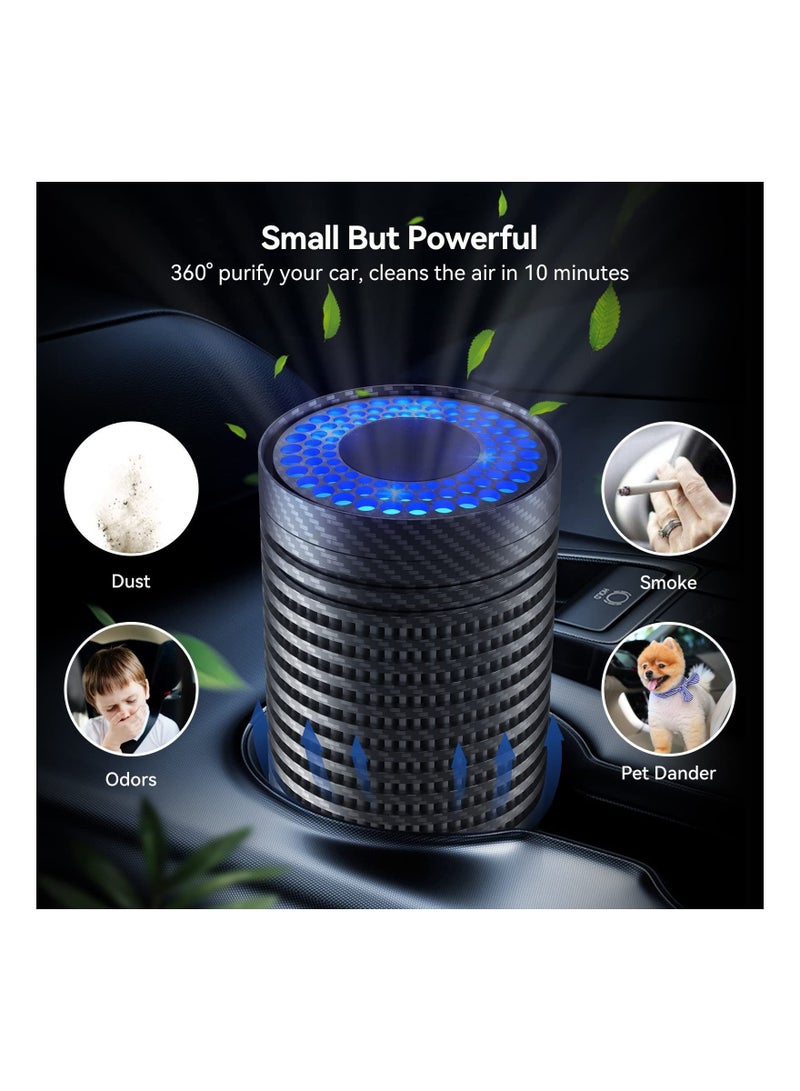 Y&D SYOSI Mini Car Air Purifier, with True HEPA Filter, Eliminates Odor, Small Purifier for Traveling, Home, Office Use (Black)  - Image 3