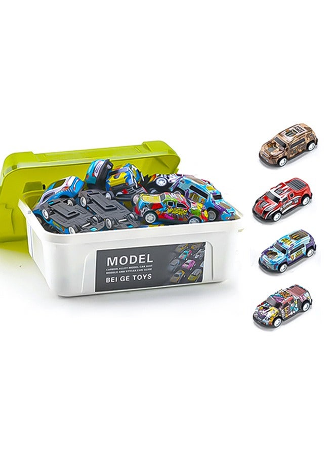30 Pcs Pull Back Cars, Aluminum Alloy Toy Car, Various Styles, Suitable for Group Games and Racing - Image 1