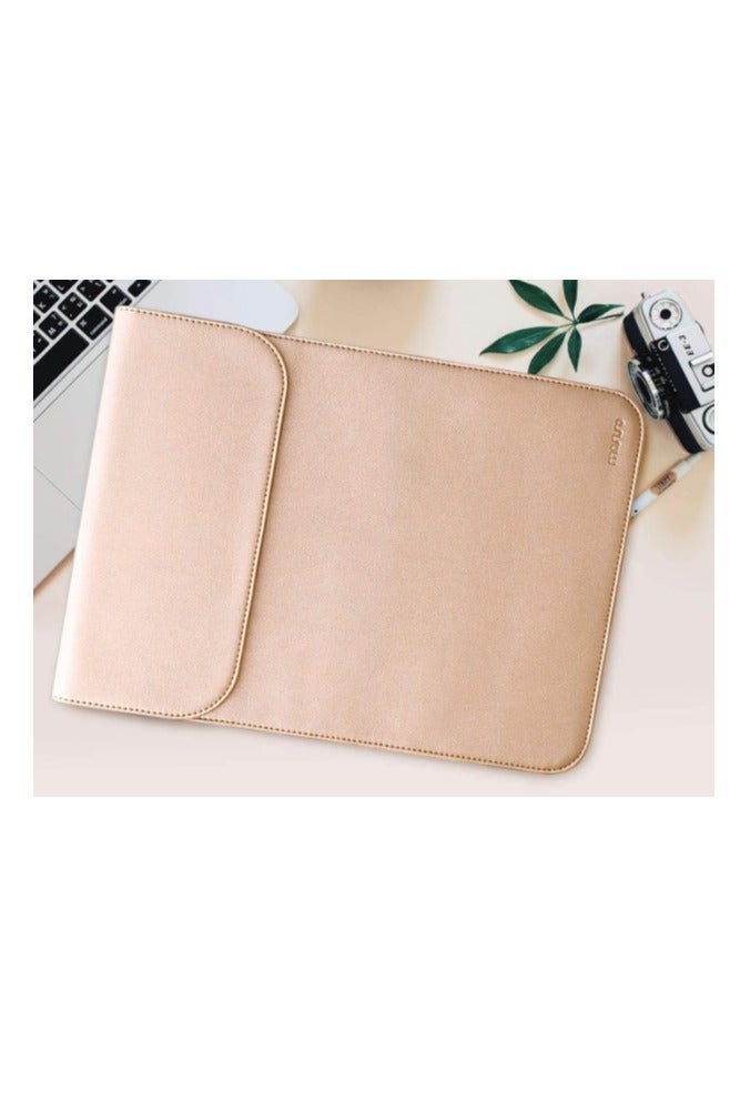Mosiso MOSISO Laptop Case 13 Inch Faux Suede Leather Sleeve with Accessory Pouch Compatible with MacBook Air M4 M3 M2 M1 2025–2018 and MacBook Pro M2 M1 2025–2016 – Rose Gold  - Image 1