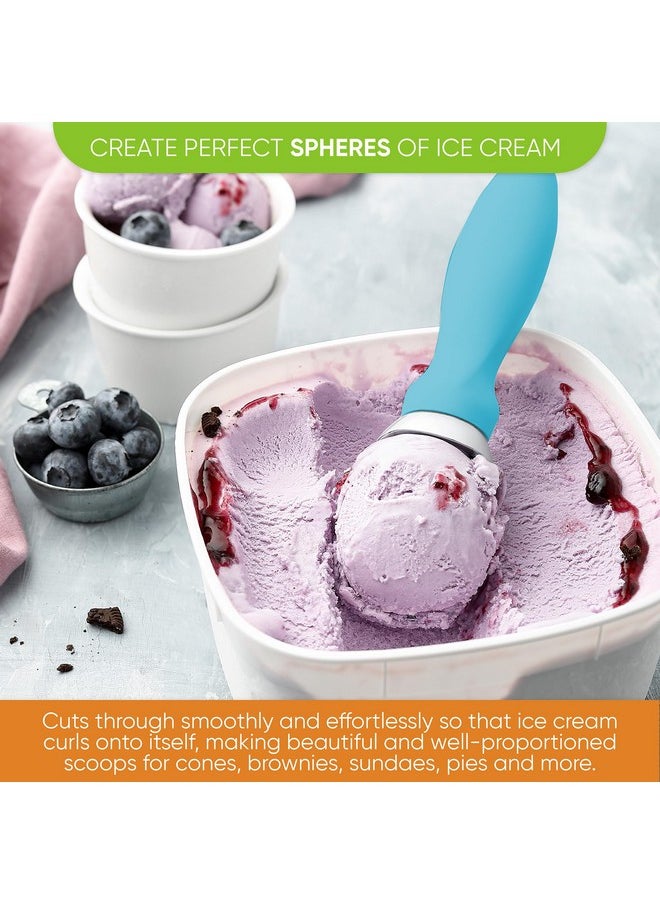 Spring Chef Spring Chef Ice Cream Scoop with Soft Grip Handle, Professional Heavy Duty Sturdy Scooper, Premium Kitchen Tool for Cookie Dough, Gelato, Sorbet, Aqua Sky  - Image 4