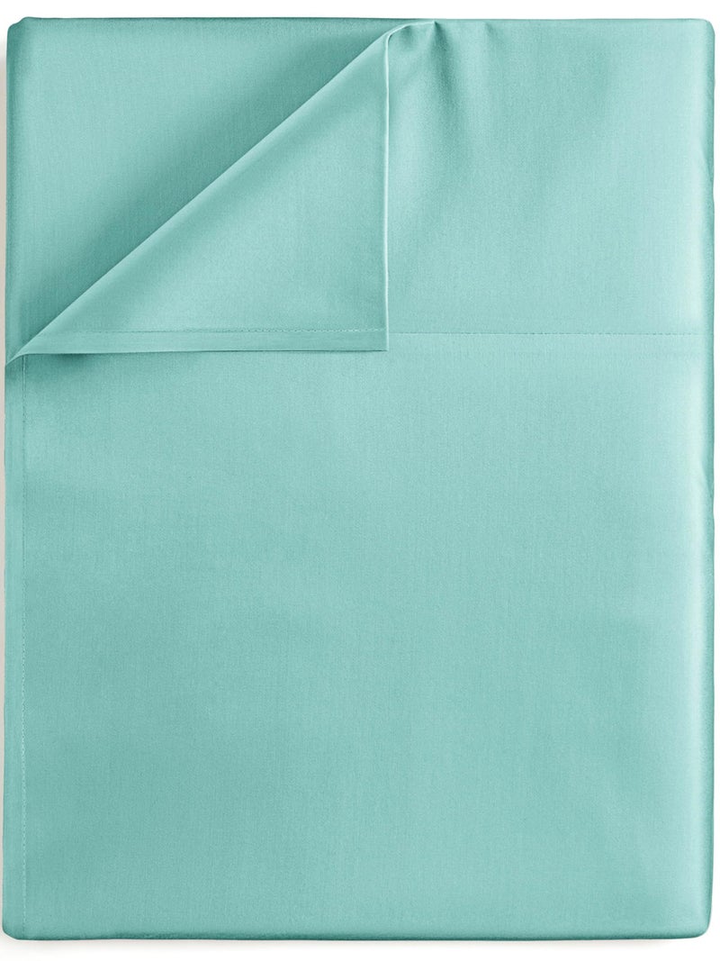 CGK Unlimited Twin Size Flat Sheet  Hotel Quality Top Flat Bed Sheet Only  UltraSoft Breathable  Cooling  Fade  Wrinkle Free  EasyCare Stain  Shrink Resistant Bedding  EasyFit and OekoTex  Spa Blue 