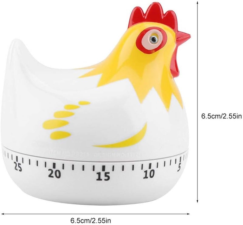 cheekyglo Kitchen Timer, Chicken Cooking Timer Cute Cartoon Countdown Timer for Cooking Baking(White) - Image 3