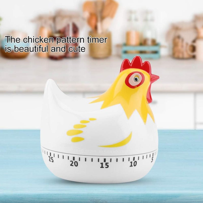 cheekyglo Kitchen Timer, Chicken Cooking Timer Cute Cartoon Countdown Timer for Cooking Baking(White) - Image 2