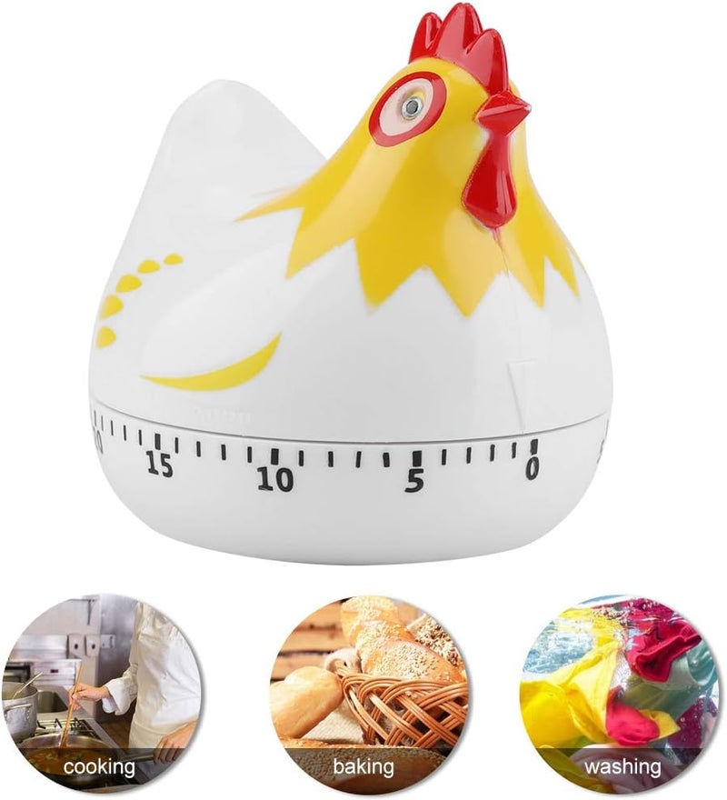 cheekyglo Kitchen Timer, Chicken Cooking Timer Cute Cartoon Countdown Timer for Cooking Baking(White) - Image 4