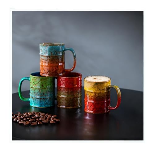 LGQ Coffee Mugs Set of 4,12 Oz Coffee Cups Ceramic, Perfect for Office Family Gatherings - Dishwasher and Microwave Safe(4,Multicolor) - Image 1