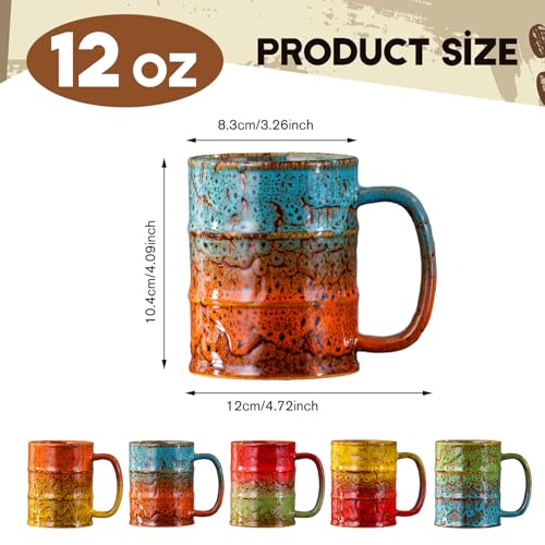 LGQ Coffee Mugs Set of 4,12 Oz Coffee Cups Ceramic, Perfect for Office Family Gatherings - Dishwasher and Microwave Safe(4,Multicolor) - Image 3