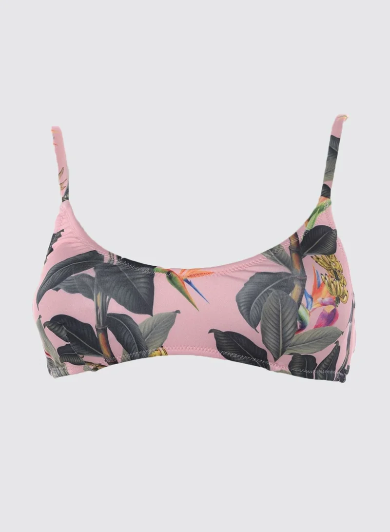 trendyol Floral Print Bikini Top