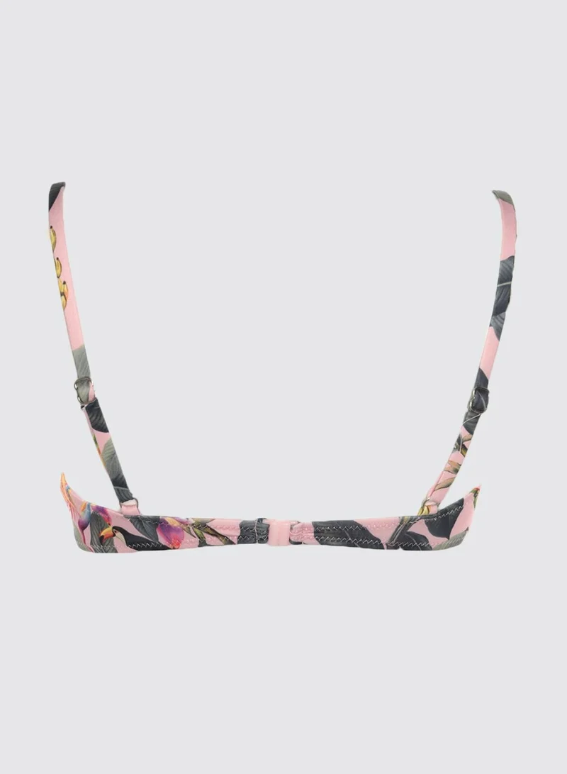 trendyol Floral Print Bikini Top