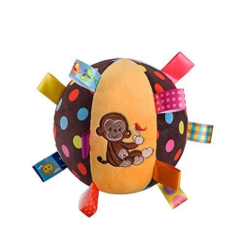 Letton Colorful Tag Chime Ball Soft Plush Sensory Rattle Toy for Babies Kids Toddlers Infants - Image 1
