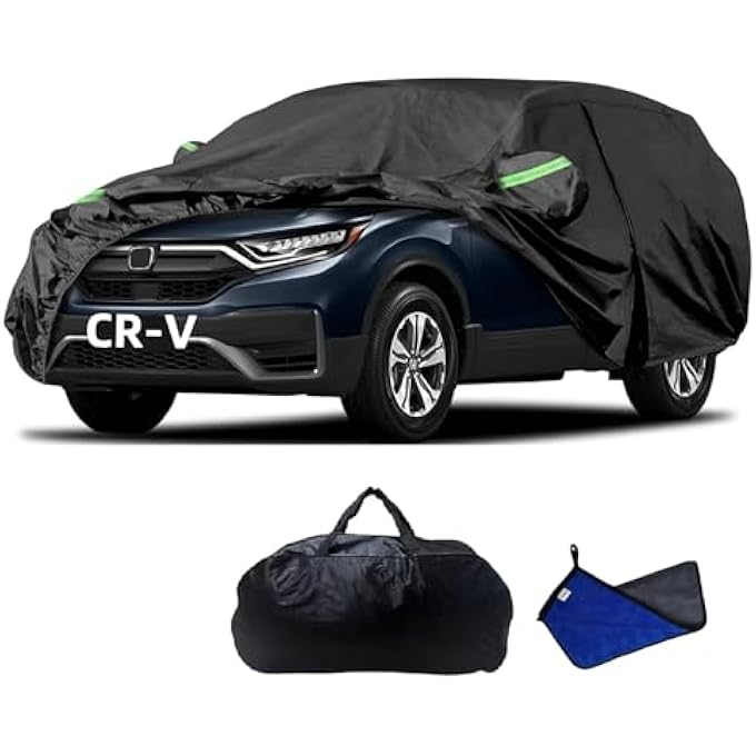 rayihni غطاء سيارة مطور 2025 لسيارة هوندا CRV مناسب مخصص LX، EX، EX-L، سبورت هايبرد، تورينغ 1996-2025، مقاوم للماء كامل خارجي مقاوم للرياح الثلج المطر الشمس البرد مع سحاب للباب وقطن داخلي - Image 1