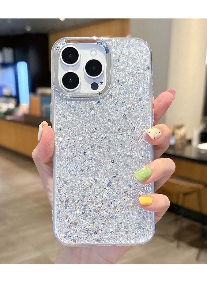 Glitter Resin Clear Case for iPhone 16 Pro Max – Shiny, Stylish, Shockproof, Transparent Design - Image 1