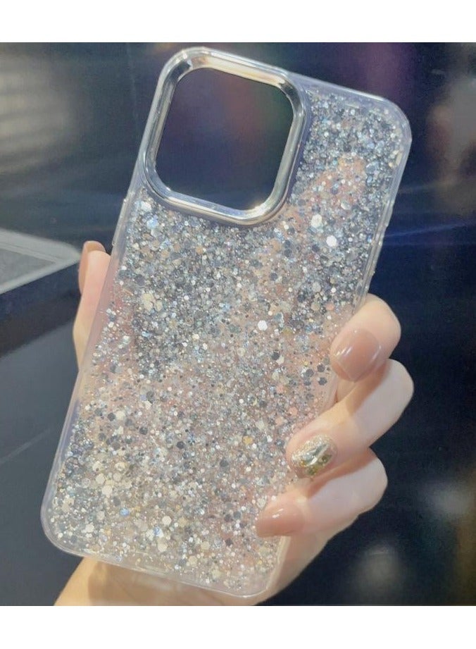 Glitter Resin Clear Case for iPhone 16 Pro Max – Shiny, Stylish, Shockproof, Transparent Design - Image 2