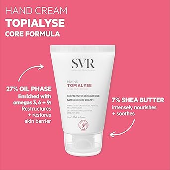 SVR SVR TOPIALYSE Nourishing Hand Cream for UltraDry Chapped Sensitive Hardworking Hands Handbag Size 50ml  - Image 2