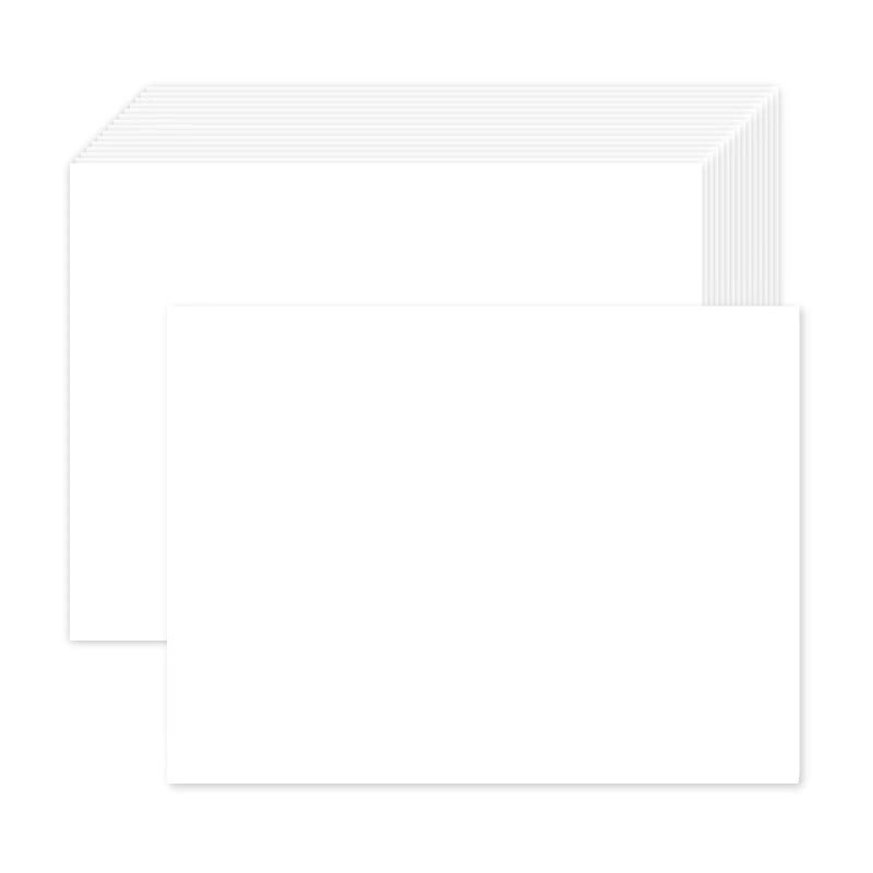 Goefun 100 Pack White Blank Cardstock 5x7 Thick Paperï¼ŒGoefun 80lb Flat Cards Stock Printer Paper for Invitations, Postcards, Photos, DIY Card Making - Image 1