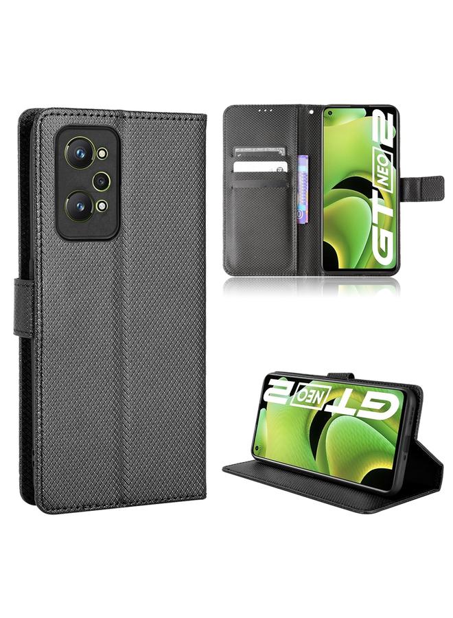 اس-توب جراب لهاتف OPPO Realme GT Neo2 / Realme GT2 جراب هاتف جلدي بنقشة ماسية - Image 1