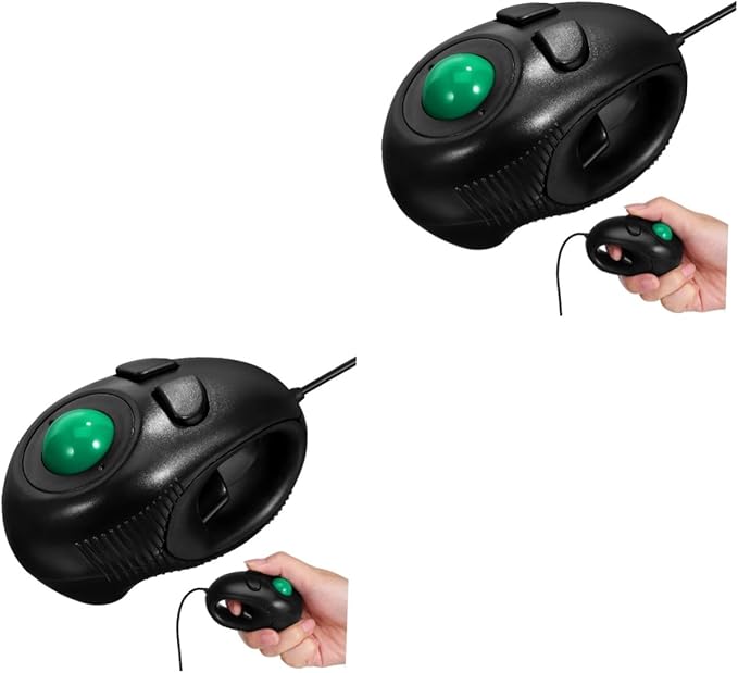 ماوس كرة التتبع الصغير السلكي المريح 4D USB محمول للسفر حجم متوسط لون أسود - Image 1