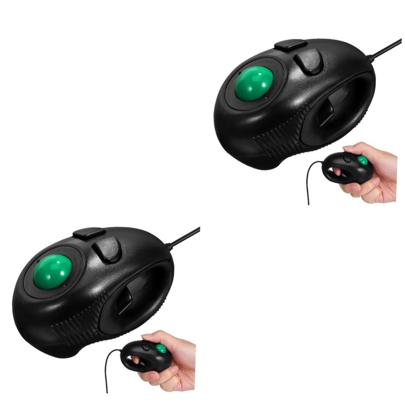 ماوس كرة التتبع الصغير السلكي المريح 4D USB محمول للسفر حجم متوسط لون أسود - Image 2