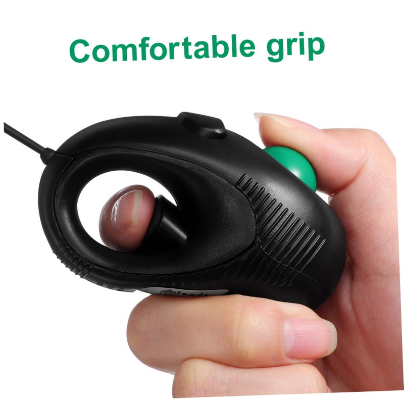 ماوس كرة التتبع الصغير السلكي المريح 4D USB محمول للسفر حجم متوسط لون أسود - Image 4