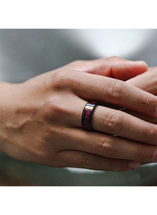 Beyond Couples Promise Rings, Anti Fading Titanium Engagement Ring, Suitable As A Couple Gift and Wedding Ring (Black+Red) - Image 2