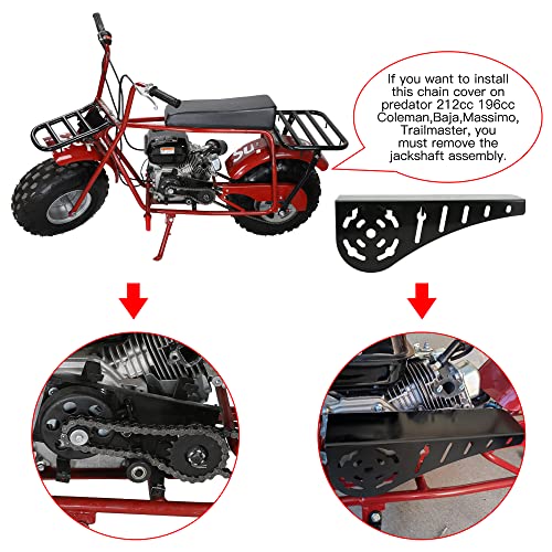 GREHUA Mini Bike Clutch Cover Chain Guard Compatible with Predator 212 196cc 224cc 6.5hp Clone Engine Coleman CT200U BT200X CT200U-EX Baja Warrior Massimo MB165 MB200 Doodlebug Motovox Minibike Parts - Image 2