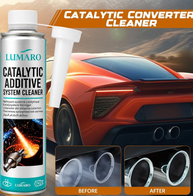 منظف ومُحسّن نظام العادم والمحول الحفاز (Catalytic Converter) من Lumaro لمحركات السيارات ونظام الوقود؛ يقلل الانبعاثات، ويستعيد أداء المحرك، ويعزز كفاءة استهلاك الوقود. منتج سهل الاستخدام يُضاف لخزان الوقود (مرفق معه فوهة صب)، عبوة 500 مل (موديل Erpc L-4006). - Image 5