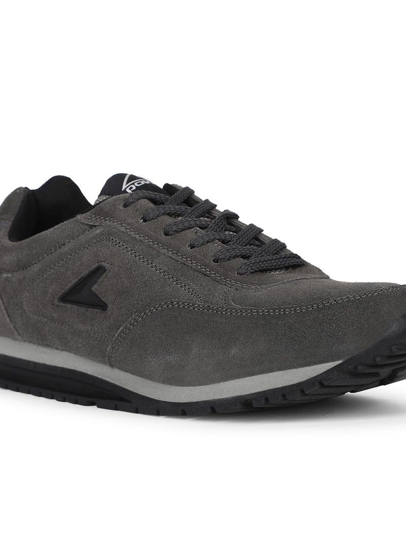 Power Men's Extreme Leather Dark Grey Sports Shoes - 7 UK (8332294) - Image 3