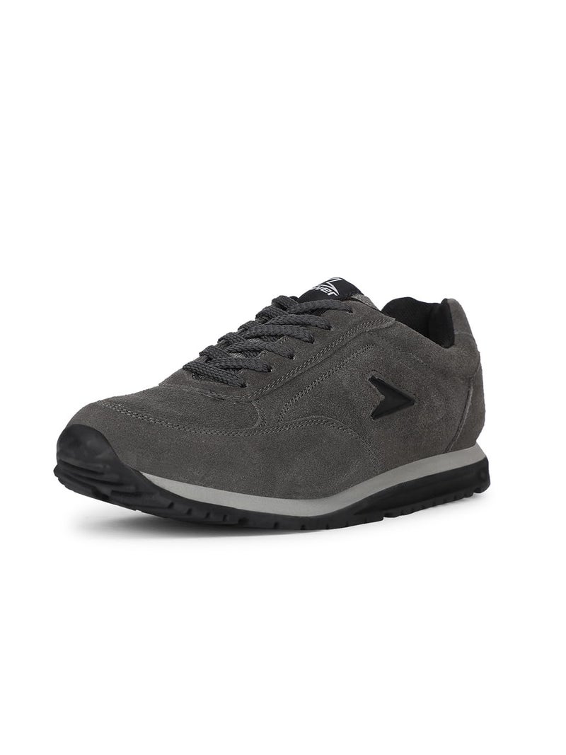 Power Men's Extreme Leather Dark Grey Sports Shoes - 7 UK (8332294) - Image 1