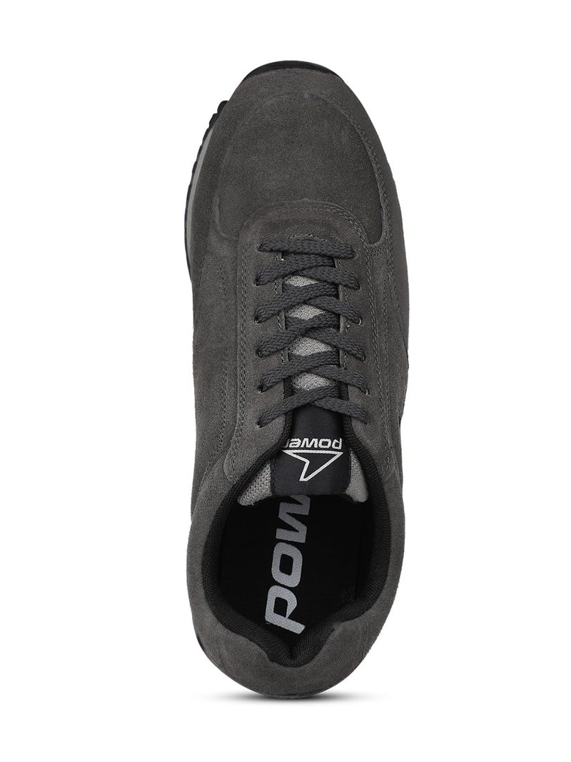 Power Men's Extreme Leather Dark Grey Sports Shoes - 7 UK (8332294) - Image 5