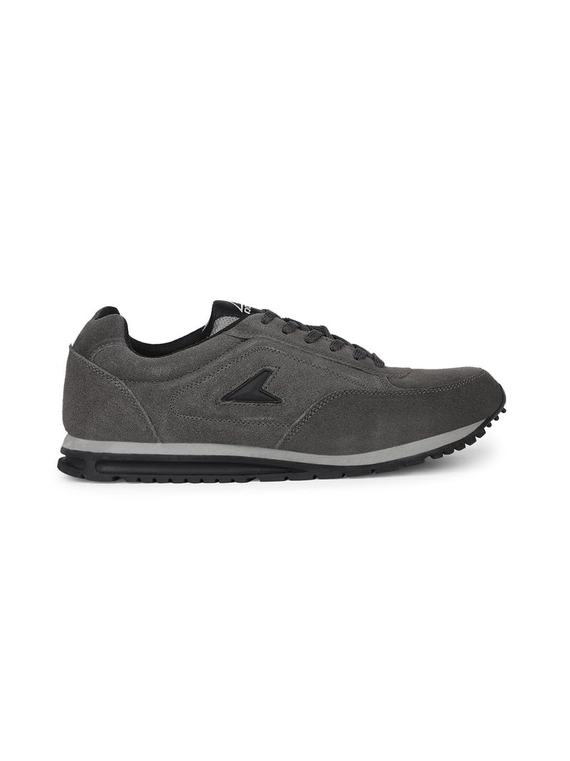 Power Men's Extreme Leather Dark Grey Sports Shoes - 7 UK (8332294) - Image 4