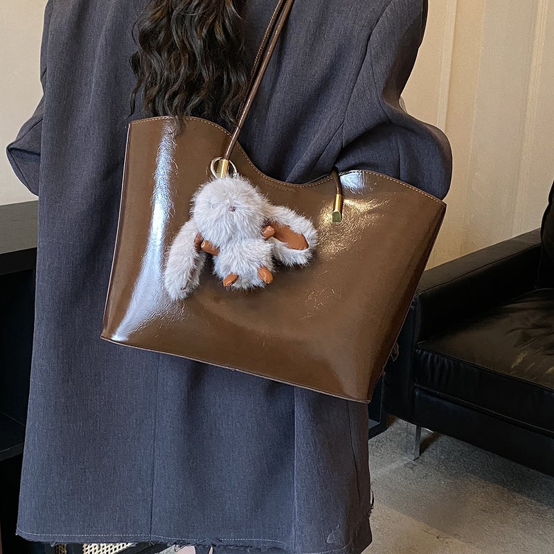 Large Capacity Tote Bag for Women 2026 Spring Summer Commute Minimalist Casual Hand & Shoulder Bag - Image 1