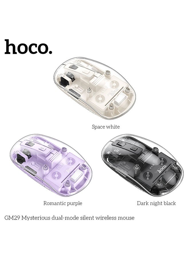 hoco. GM29 Mysterious dual-mode silent wireless mouse(White)  - Image 4