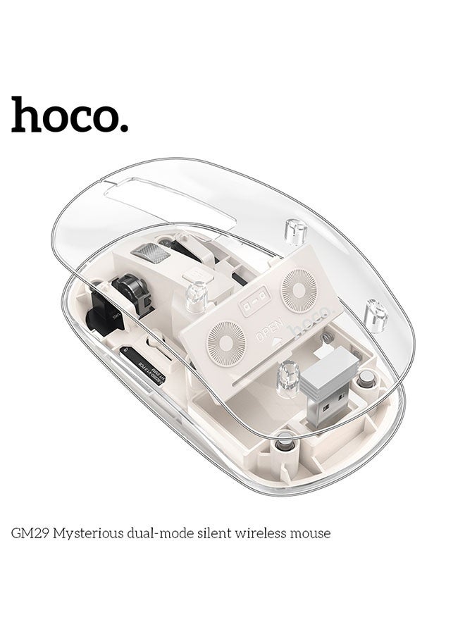 hoco. GM29 Mysterious dual-mode silent wireless mouse(White)  - Image 3