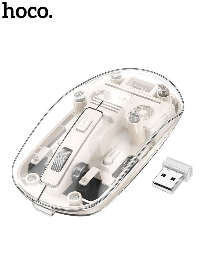 hoco. GM29 Mysterious dual-mode silent wireless mouse(White)  - Image 1