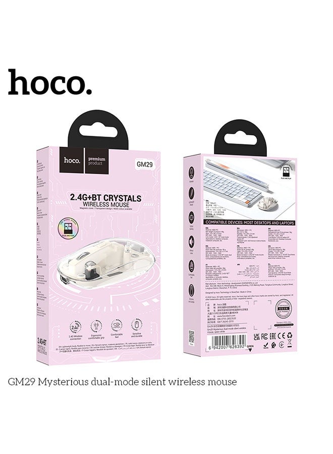 hoco. GM29 Mysterious dual-mode silent wireless mouse(White)  - Image 5