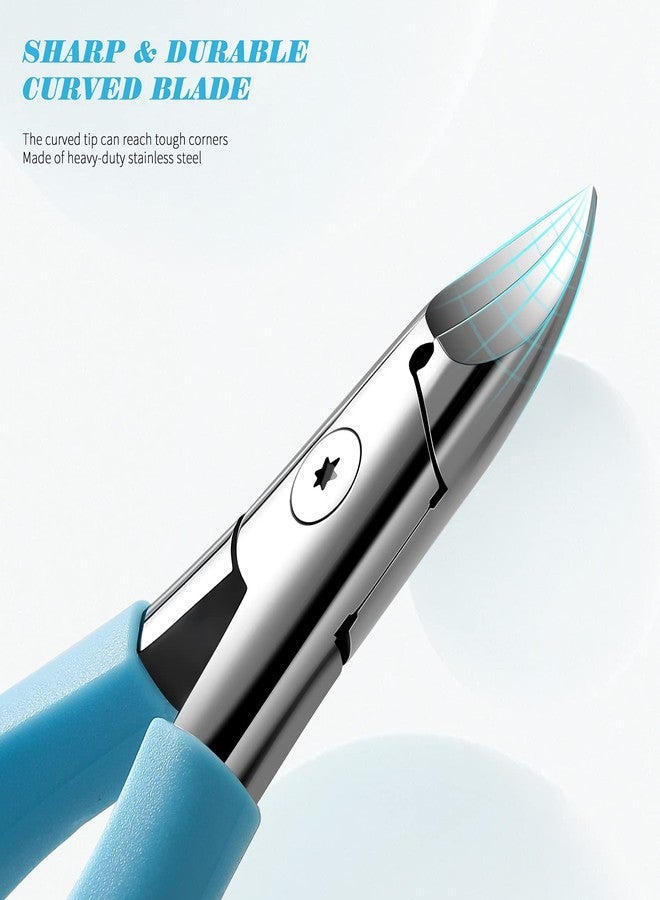 FVION Toenail Clippers, Professional Thick & Ingrown Toe Nail Clippers for Men & Seniors, Velvet-Soft Handle Toenail Cutter/Colorful Nail Clippers, High Grade Stainless Steel - Image 2