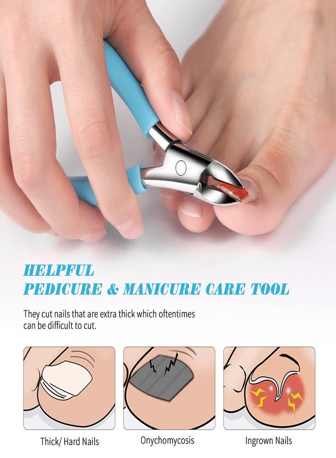 FVION Toenail Clippers, Professional Thick & Ingrown Toe Nail Clippers for Men & Seniors, Velvet-Soft Handle Toenail Cutter/Colorful Nail Clippers, High Grade Stainless Steel - Image 5