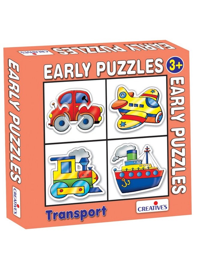 Creative Educational Aids P. Ltd. Creative's Early Puzzles Step 1 -Transport Puzzles | Educational Jigsaw Puzzles for kids| Pre-School Learning Educational Puzzles Fun To Learn Game | Knowledge of Transport (Car, Aeroplane, Engine & Ship) Ages 3 & Up Kids - Image 1