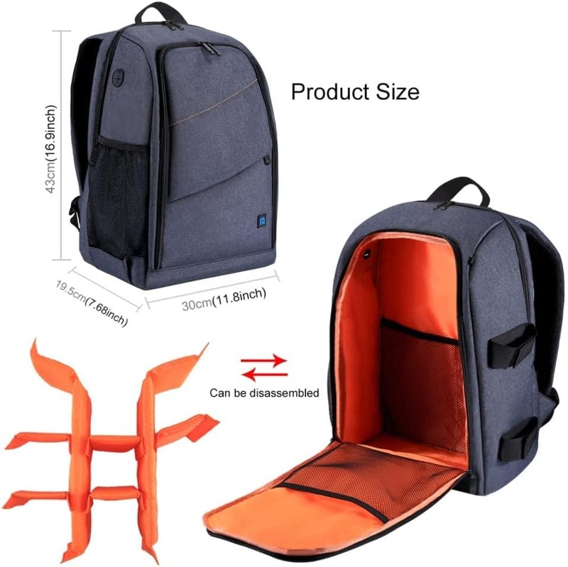 eWINNER Large Capacity Waterproof Shockproof Camera Backpack with 15 Inch Laptop Compartment - Image 2