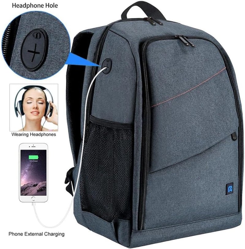 eWINNER Large Capacity Waterproof Shockproof Camera Backpack with 15 Inch Laptop Compartment - Image 3