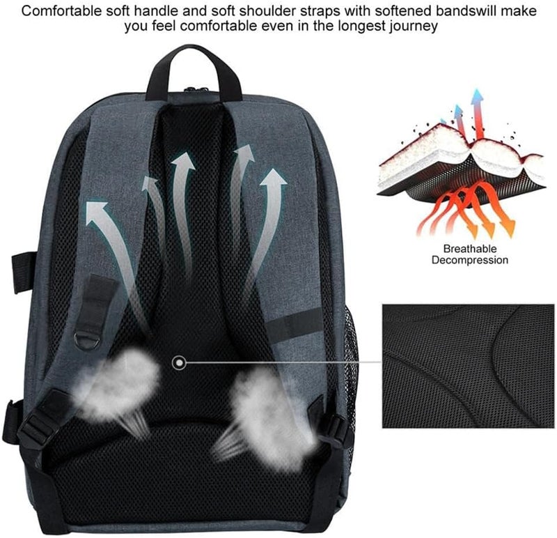 eWINNER Large Capacity Waterproof Shockproof Camera Backpack with 15 Inch Laptop Compartment - Image 4