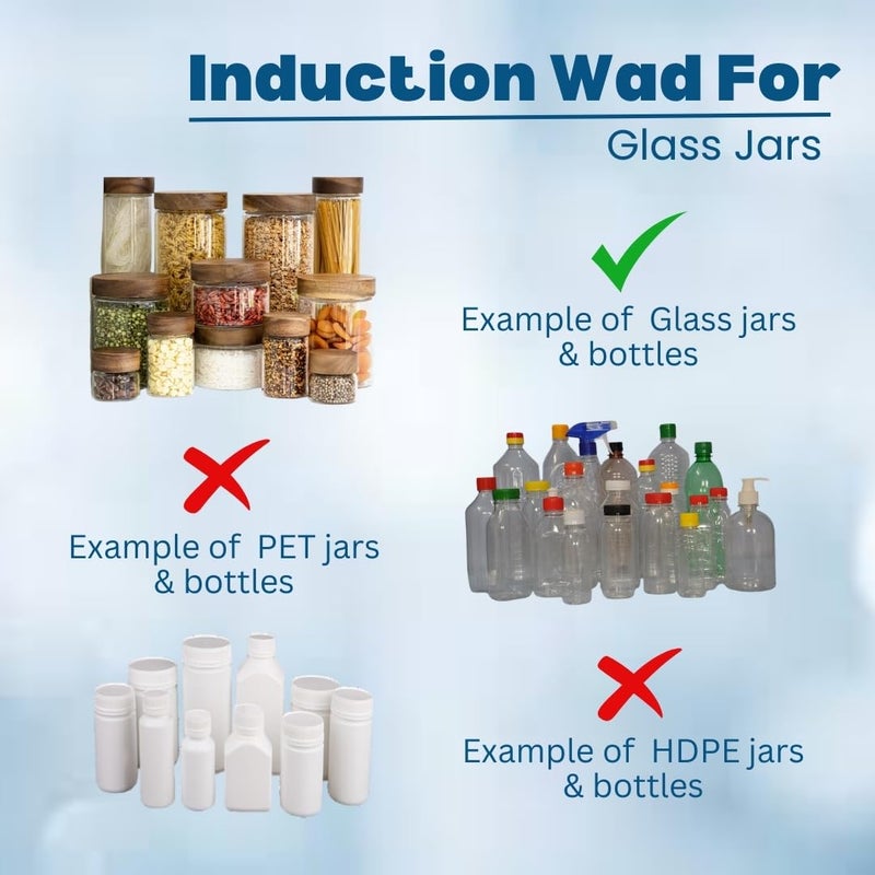 Smartpack SMART PACK Induction Wad for Packing Glass Jars Bottle Sealing Wad Jar Packing Wad Paperboard with Silver Foil Two Piece Seal Liner Glass type Size 732 MM with 500Piece - Image 2