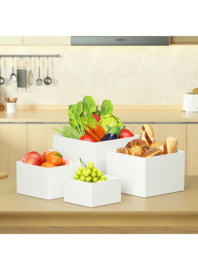 Buffet Risers, Food Risers for Buffet Table, 6PCS White Cube Display Nesting Risers with Hollow Bottoms, Food Display Risers Boxes Stand Shelf for Catering Dessert for Weddings, Parties (White(5"×6"×7"×8"×9"×10")) - Image 5