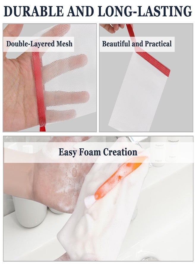 RMERVE 100 Pcs Soap Bag Soft for Shower, Exfoliating Soap Saver Pouch with Drawstring for Foaming and Drying soft for Shower Body Facial Cleaning Tool Easy to Bubble and Store Small Soap - Image 4