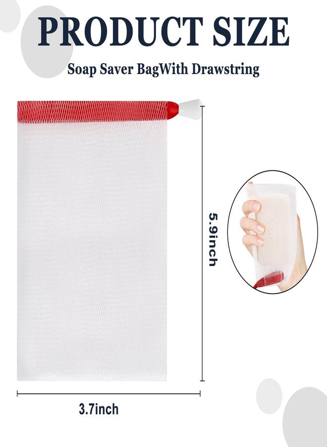 RMERVE 100 Pcs Soap Bag Soft for Shower, Exfoliating Soap Saver Pouch with Drawstring for Foaming and Drying soft for Shower Body Facial Cleaning Tool Easy to Bubble and Store Small Soap - Image 2